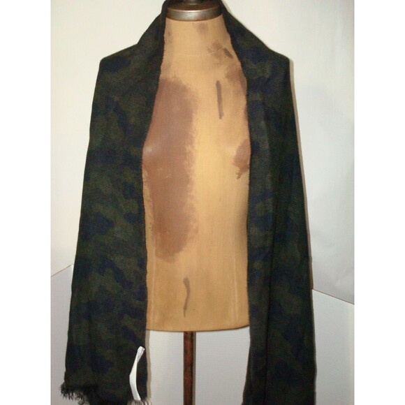 New Marciano Italy Scarf Wrap Camo Blue Green Mens Womens 73 x 23 Long Camoflage - Picture 5 of 9